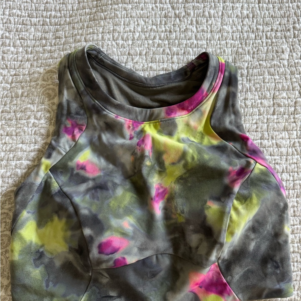 Lululemon Athletica Pink and Yellow Running Tank Top Bra